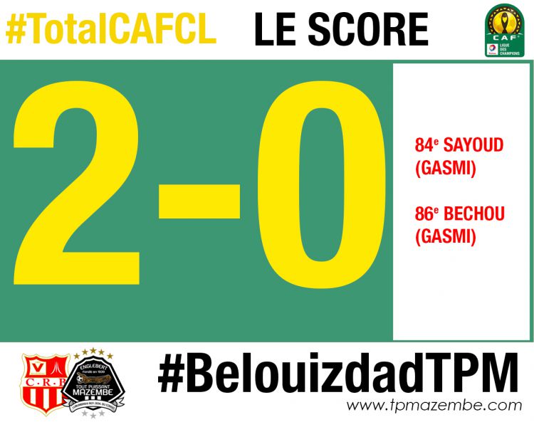 Score final CR Belouizdad-TP Mazembe