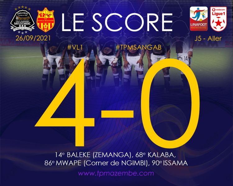 Score final TP Mazembe-SM Sanga Balende
