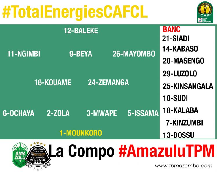 Composition Amazulu FC-TP Mazembe